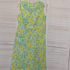 The Lilly Vintage Lilly Pulitzer Dress Yellow Blue Green White Size 12